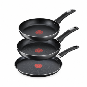 Set de Sartenes T-Fal Hard Titanium de Aluminio 3 Piezas
