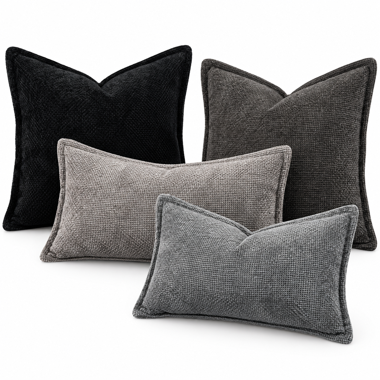 Fundas de Cojín Decorativas Madizz de Terciopelo y Chenilla 30 × 50 cm, Set de 2