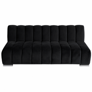 Sofá cama capitonado negro